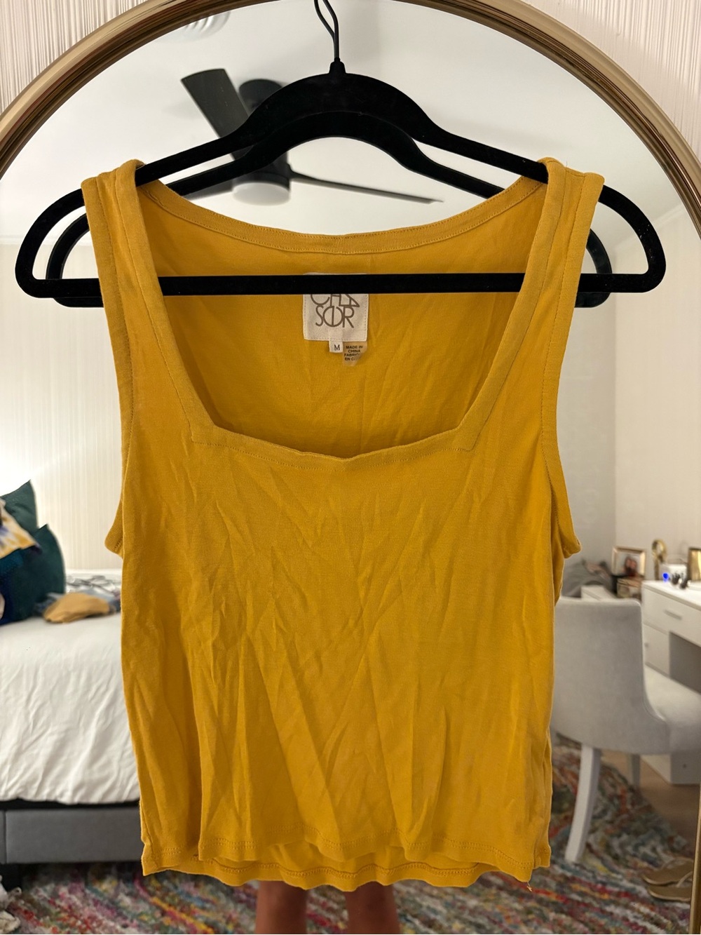 Sabora Mustard Square-Neck Tank Top - Women's